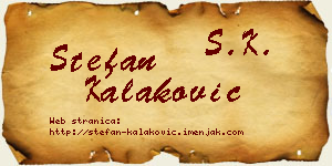 Stefan Kalaković vizit kartica